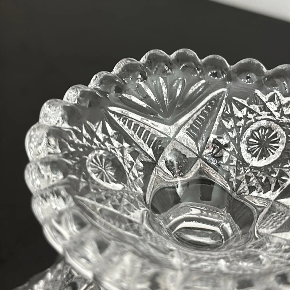 Imperial Glass Co EAPG Star & Arch Motif #555 Scalloped Edge Open Jam Compote